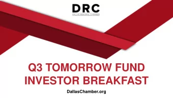 Q3 TOMORROW FUND  INVESTOR BREAKFAST  DallasChamber.org  PRESENTING SERIES SPONSOR  James
