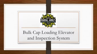 Bulk Cap Loading Elevator  and Inspection System  Team Members  Anas AlJunaidi  Joe Pickett  Alex