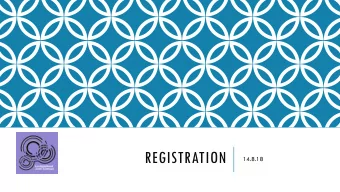 REGISTRATION  14.8.18  Welcome and settling task  Notice how you are feeling about being back at