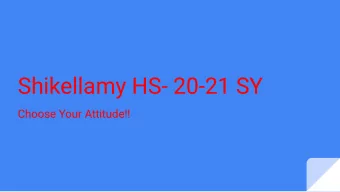 Shikellamy HS- 20-21 SY  Choose Your Attitude!!  Models of Returning to School  Three Options for