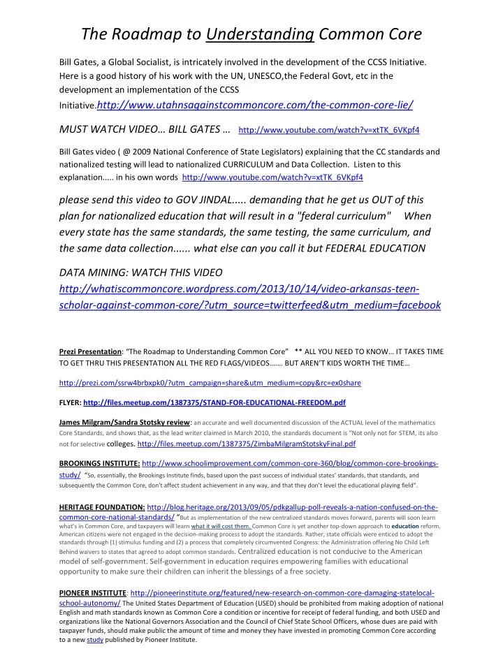the roadmap to understanding common core