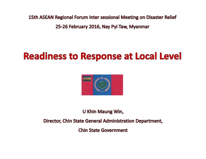 myanmar summary of the disaster