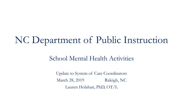 nc department of public instruction