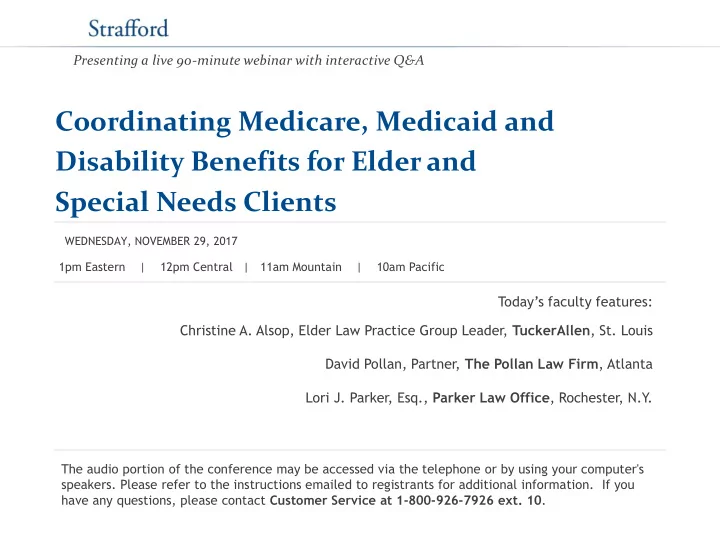 coordinating medicare medicaid and disability benefits