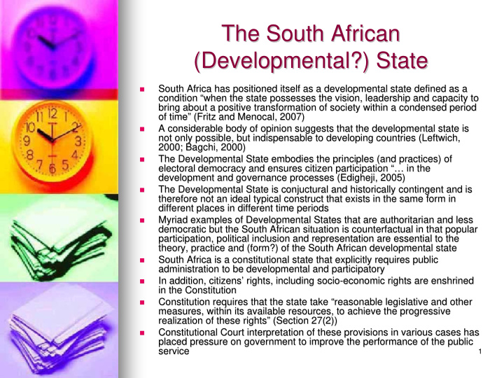 the south african the south african developmental state