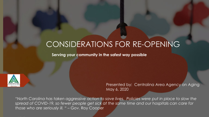 considerations for re opening
