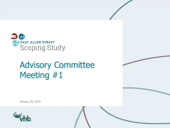 Meeting #1  January 30, 2019  Agenda  Introductions  Review of Scope &amp; Schedule