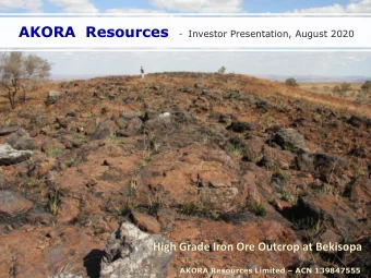 Disclaimer  Forward Looking Statements T his corporate presentation contains forward looking