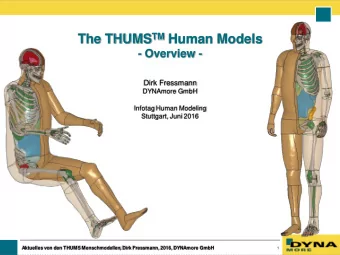 The THUMS TM Human Models - Overview -  Dirk Fressmann  DYNAmore GmbH  Infotag Human Modeling