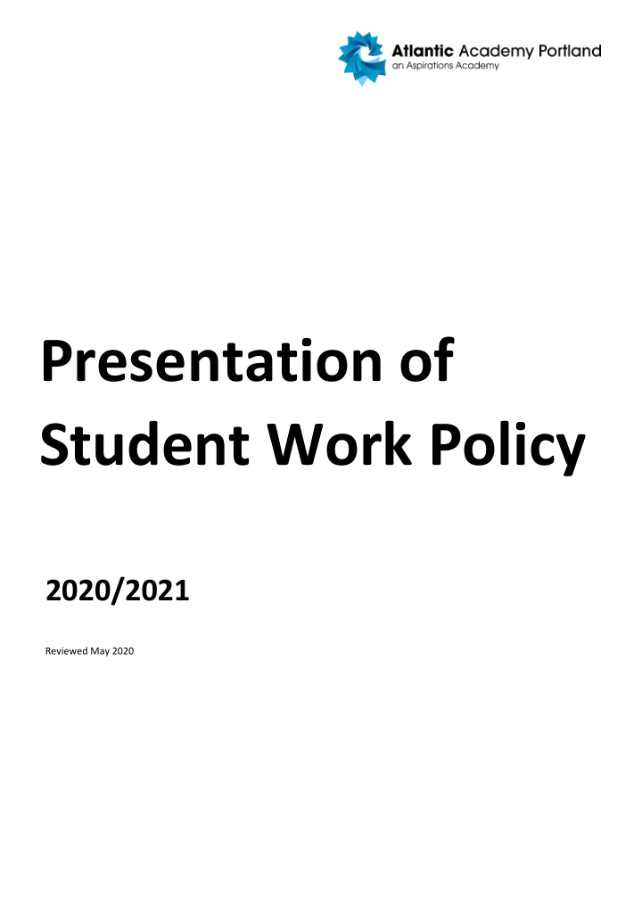 presentation of student work policy