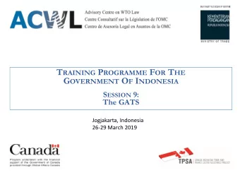 RECTIFICATIONS IN SERVICES SCHEDULES  Non-trade liberalising modifications/withdrawals: