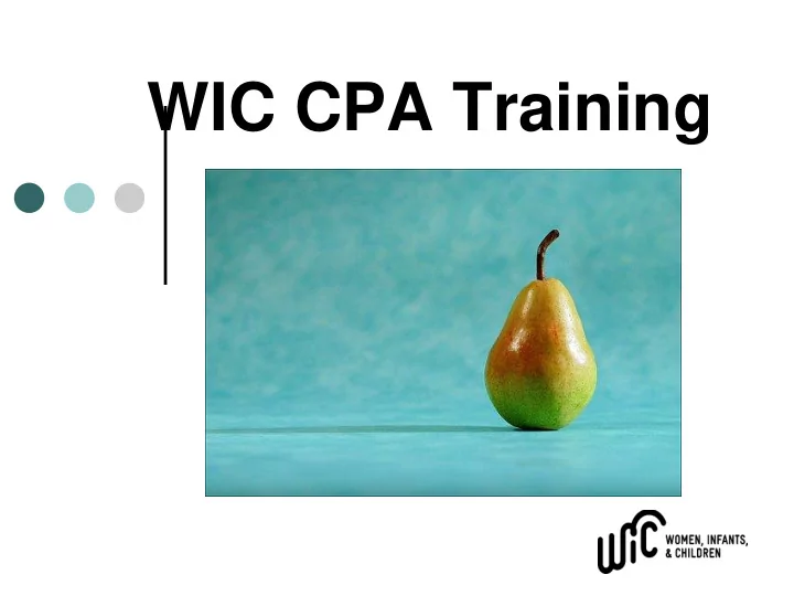 wic cpa training introduction