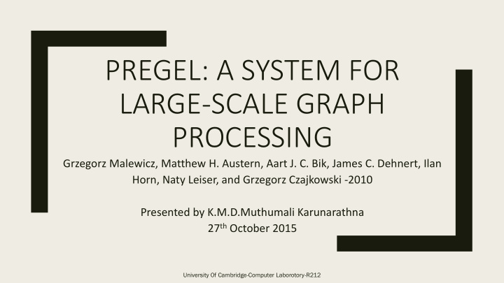pregel a system for