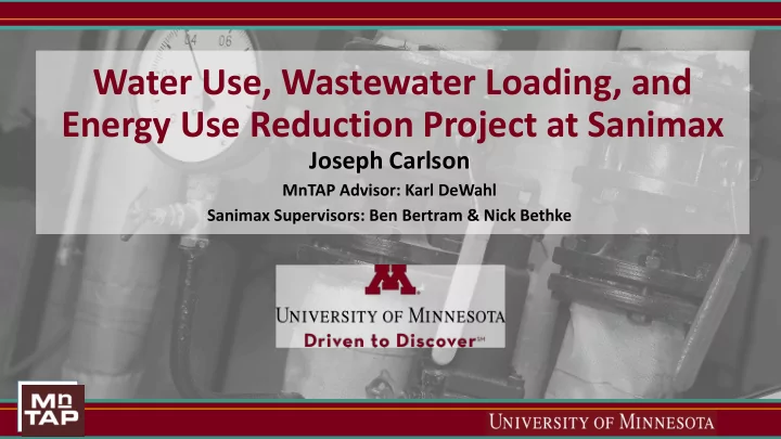 water use wastewater loading and