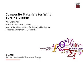 Turbine Blades  Povl Brndsted  Materials Research Division  Ris National Laboratory for