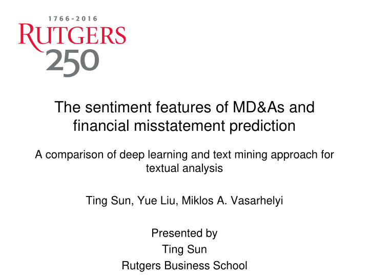 financial misstatement prediction