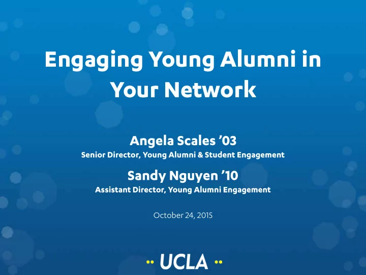 engaging young alumni in your network