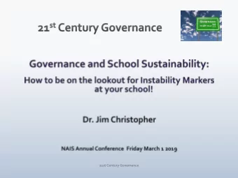 21st Century Governance  21st Century Governance  21st Century Governance  21st Century Governance