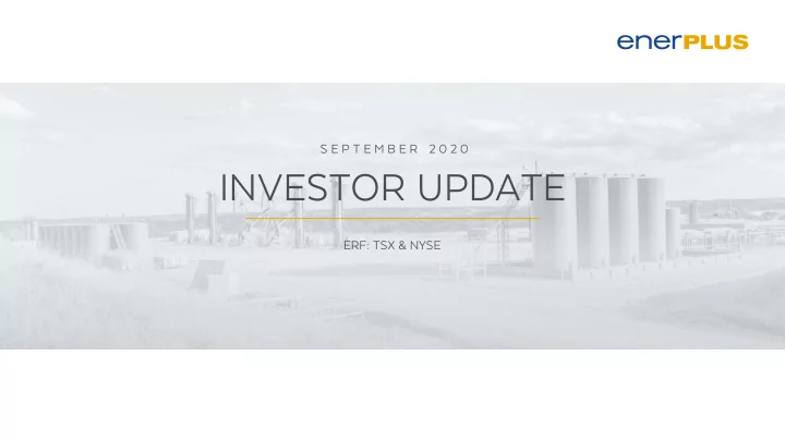 investor update