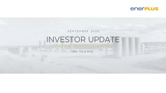 INVESTOR UPDATE  ERF: TSX &amp; NYSE  Forward looking information and statements  This presentation