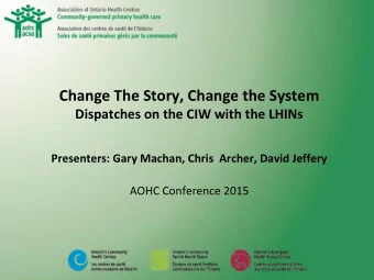Presenters: Gary Machan, Chris  Archer, David Jeffery  AOHC Conference 2015  The Prevailing Story