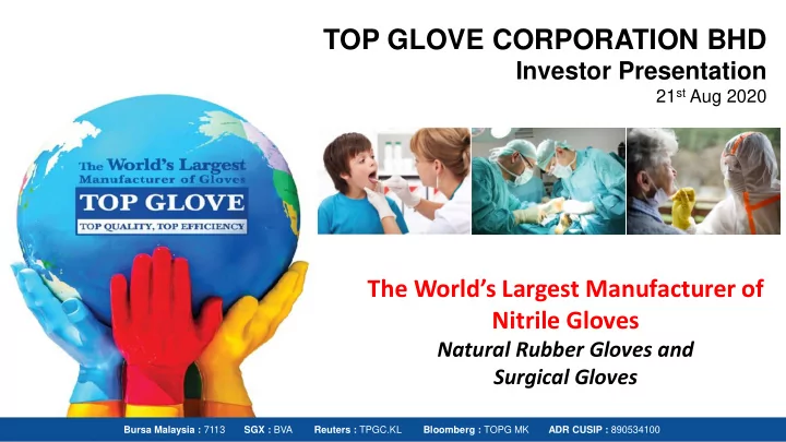 top glove corporation bhd