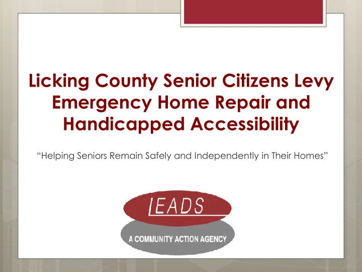 licking county senior citizens levy