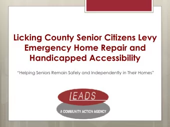 Licking County Senior Citizens Levy  Emergency Home Repair and  Handicapped Accessibility