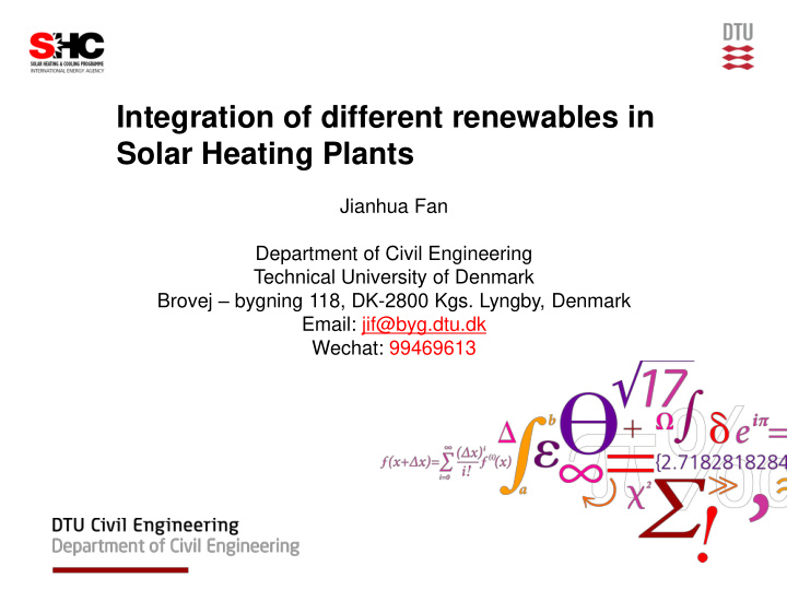 integration of different renewables in