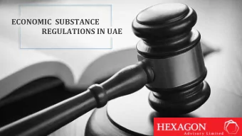 ECONOMIC  SUBSTANCE  REGULATIONS IN UAE  Economic Substance Regulations in UAE  Transparency has