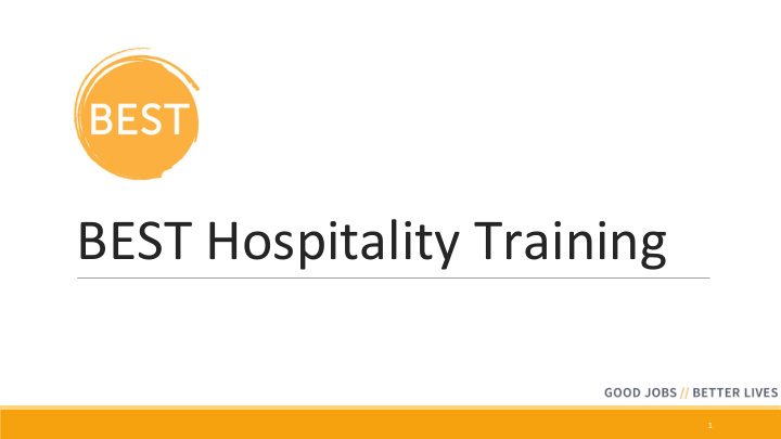 best hospitality training