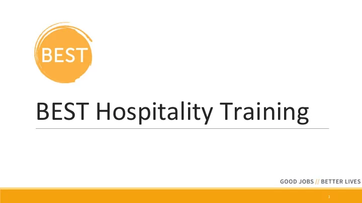 best hospitality training