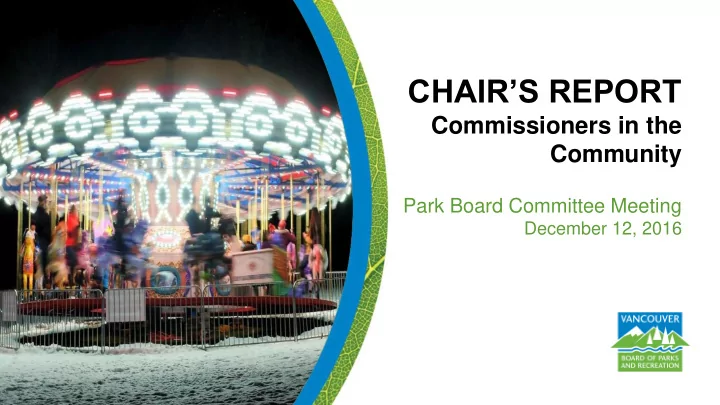 chair s report