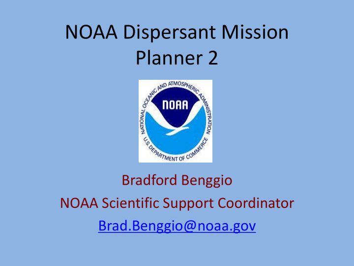 noaa dispersant mission