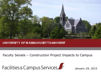January 29, 2015  FY15 to FY19 Capital Activity  In Construction and Design  Project  Funding