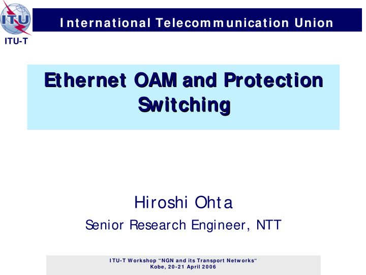 ethernet oam and protection ethernet oam and protection
