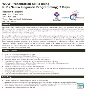 WOW Presentation Skills Using  NLP (Neuro Linguistic Programming) 2 Days  Details of the program