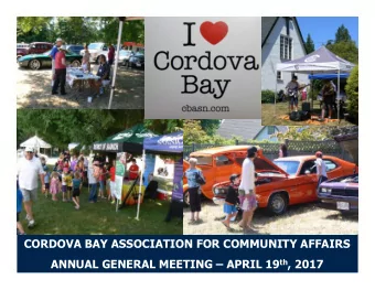 CORDOVA BAY ASSOCIATION FOR  COMMUNITY AFFAIRS 2016  CORDOVA BAY ASSOCIATION FOR COMMUNITY AFFAIRS