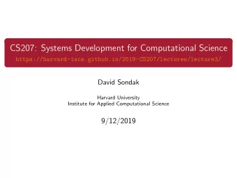 CS207: Systems Development for Computational Science