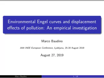 Environmental Engel curves and displacement  effects of pollution: An empirical investigation