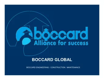 BOCCARD GLOBAL  BOCCARD ENGINEERING / CONSTRUCTION / MAINTENANCE  BOCCARD GLOBAL  BACCARD: ALL