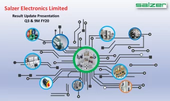 Salzer Electronics Limited  Result Update Presentation  Q3 &amp; 9M FY20  Disclaimer This