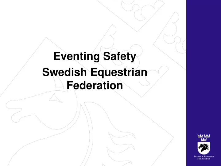 eventing safety swedish equestrian federation swedish