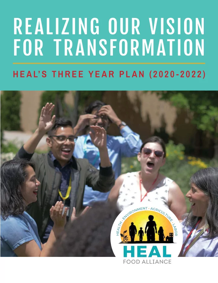 realizing our vision for transformation
