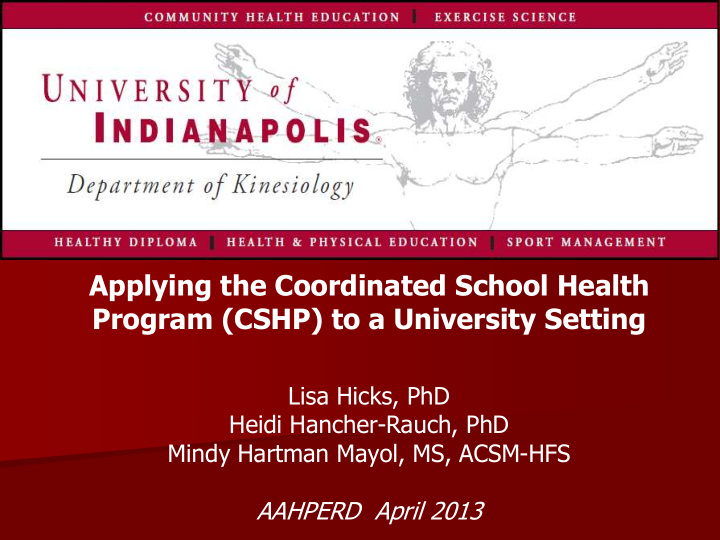 applying the coordinated school health