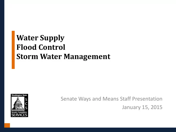 water supply