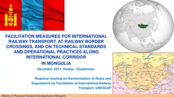 RAILWAY TRANSPORT, AT RAILWAY BORDER  CROSSINGS, AND ON TECHNICAL STANDARDS  AND OPERATIONAL