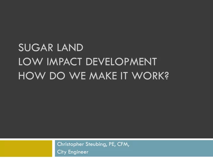 low impact development