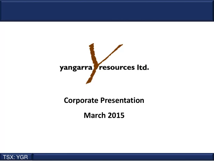 corporate presentation