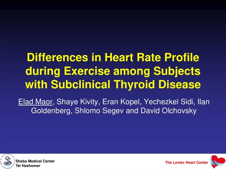 differences in heart rate profile during exercise among